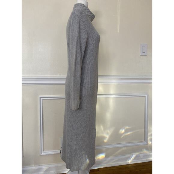 ABOUND Ribbed Mock Neck Midi Dress In gray women size Large A003533 - Picture 3 of 4